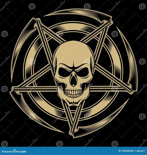 Pentagram Skull Amulet Stock Vector Illustration Of Equipment 109028383