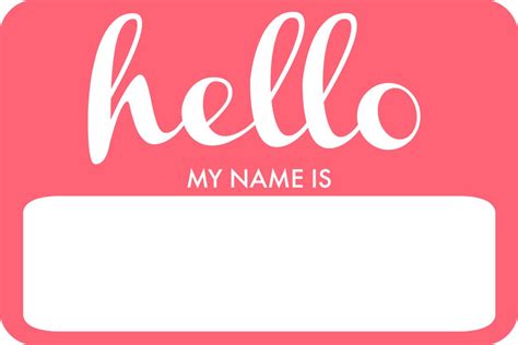 Hello my name is name badge resembling the avery ones, using the itc avant garde gothic pro font. Welcome Livvy! + DIY Name Tag | The ELM Life | Diy name ...