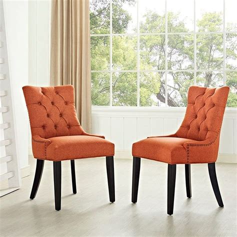 Modern orange dining chairs at 2modern. Regent Fabric Dining Chair in Orange | Fabric dining ...