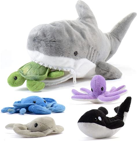 Buy Prextex Plush Toy Shark Stuffed Animal With 5 Stuffed Animals Sea