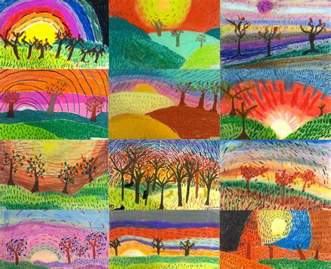 Art With Mrs A Fourth Grade Autumn Landscapes