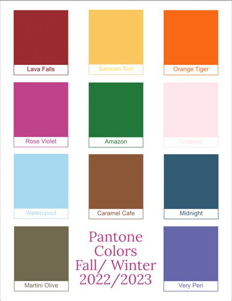 Pantone Colors 2023 Winter