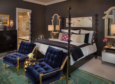 20 Beautiful Bedroom Designs With Gold And Navy Accents Home Design