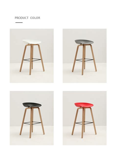 Contemporary and unique design, cheap and stacking plastic dining. plastic PP seat wood legs modern design famous bar stool ...