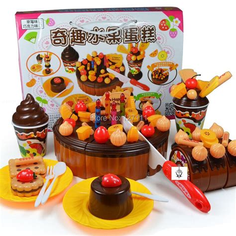 73pcsset Kids Chocolate Birthday Cake Toy Birthday T Pretend Play