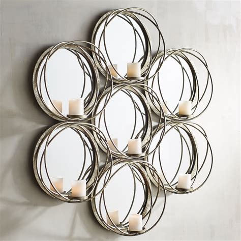 Circle Mirror Pillar Sconce Candle Wall Sconces Wall Candles Wall