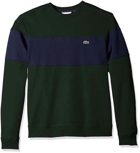 Buy Lacoste Mens Crew Neck Colorblock Fleece Sweatshirt At
