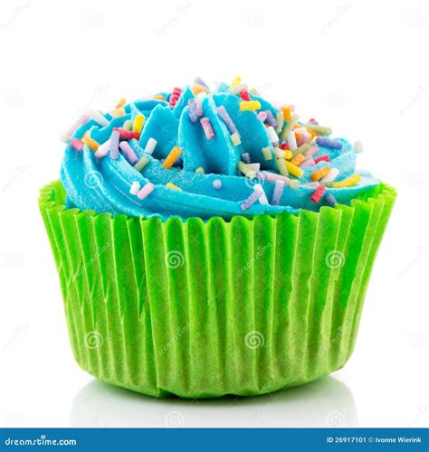 Blue And Green Cupcake Stock Image Image Of Checked 26917101