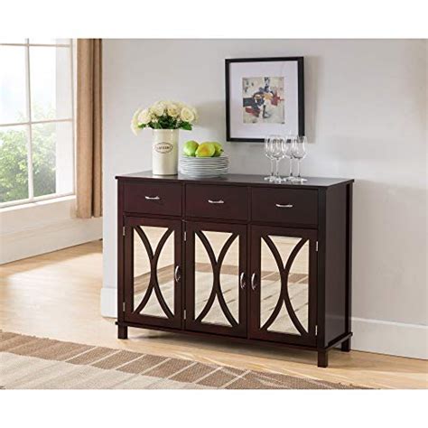 Pilaster Designs Espresso Wood Sideboard Buffet Server Console Table With Storage Drawers