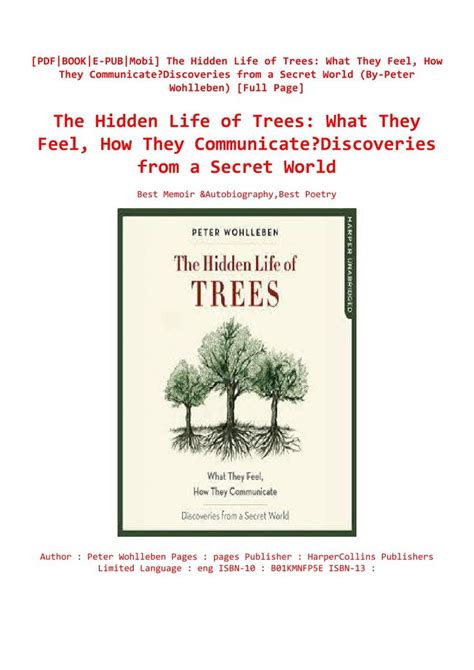 Pdf Full The Hidden Life Of Trees What They Feel How They