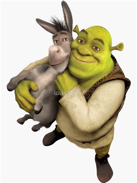 Shrek And Donkey Sticker By Wasabi67 Redbubble Shrek Shrek Funny