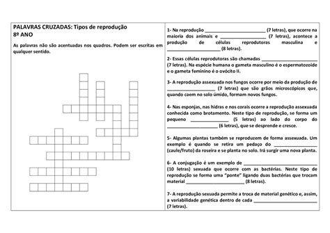 Exercicios Sobre Tipos De Reprodução 8 Ano