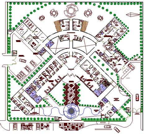 The Architecture Layout Of Multi Flooring Hotel Elevation Dwg File