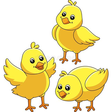 Chicks Cartoon Colored Clipart Illustration Stock Vector Illustration