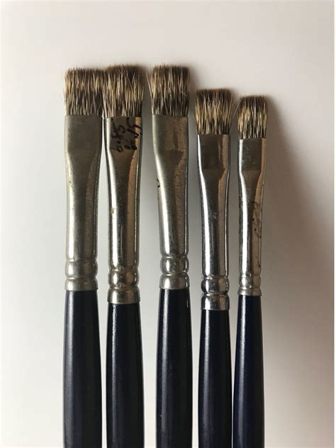 Langnickel Royal Sable Short Handled Full Flat Brushes Vintage Brushes