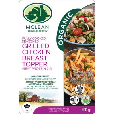 Organic Grilled Chicken Breast Topper Mclean Meats Clean Deli Meat