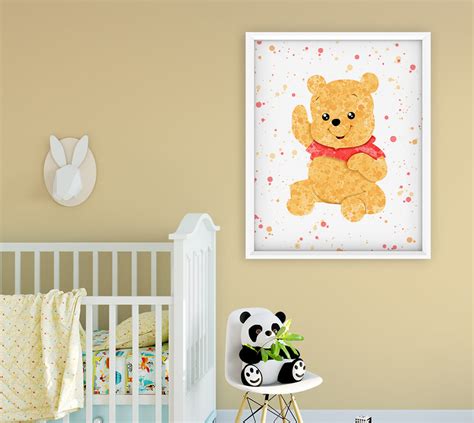 Winnie The Pooh Nursery Wall Decor Digital Baby Room Poster