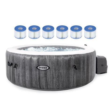 Intex 4 Person 140 Jet Round Inflatable Hot Tub In Gray Wayfair