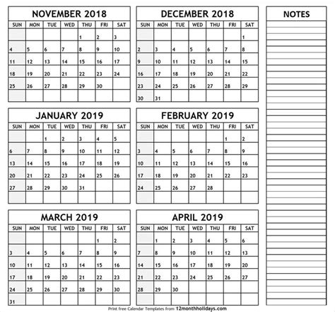 Print Calendar 6 Months Print Calendar Blank Calendar Template Free