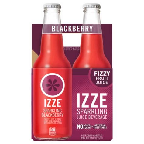 Izze Sparkling Blackberry Flavored Juice Drink 4 Bottles 12 Fl Oz