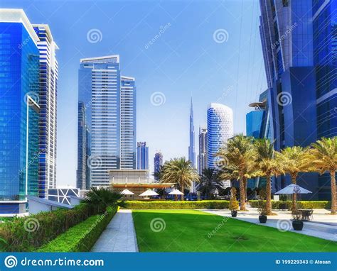 Skyline Of Downtown Dubai Including The Burj Khalifa Stock Image
