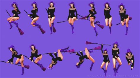 Halloween Witch Poses For The Sims 4 By Helgatisha Sims 4 Sims Pose
