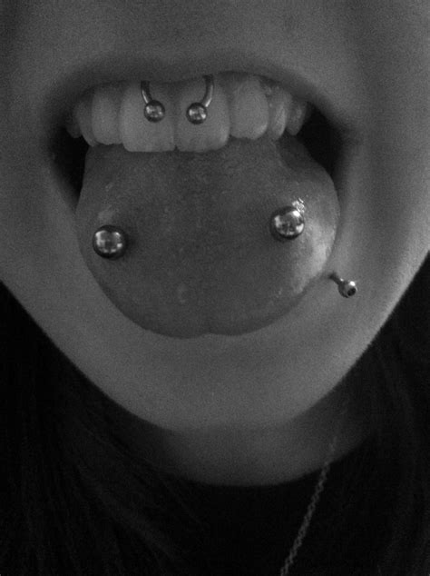 i got venom piercings double tongue piercings yesterday ft smiley and lip piercing double