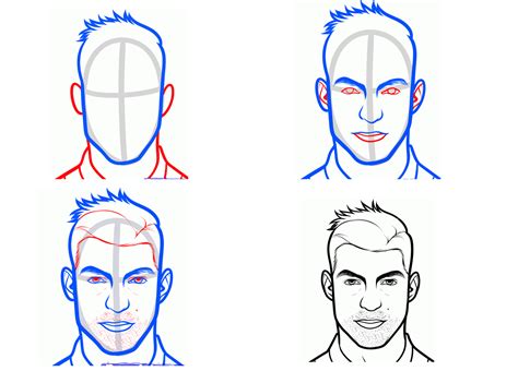 Then use short jagged lines to show his hairline. Cristiano Ronaldo Drawing Easy Step By Step
