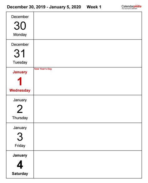 Weekly Calendar 2020 Uk Free Printable Templates For Pdf