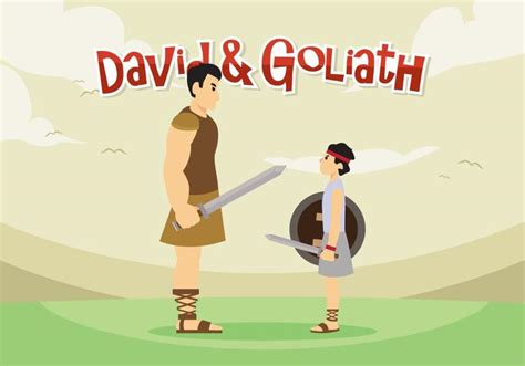 David And Goliath Vector 150986 Vector Art At Vecteezy