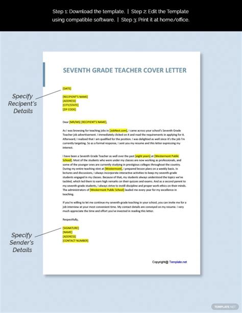Let your cover letter show how enthusiastic and passionate you are about the position. Seventh Grade Teacher Cover Letter - Gotilo.org
