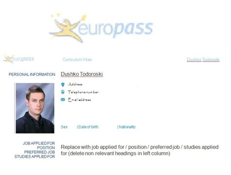 Create Or Edit Your Official Europass Cv By Duskotodoroski Fiverr My