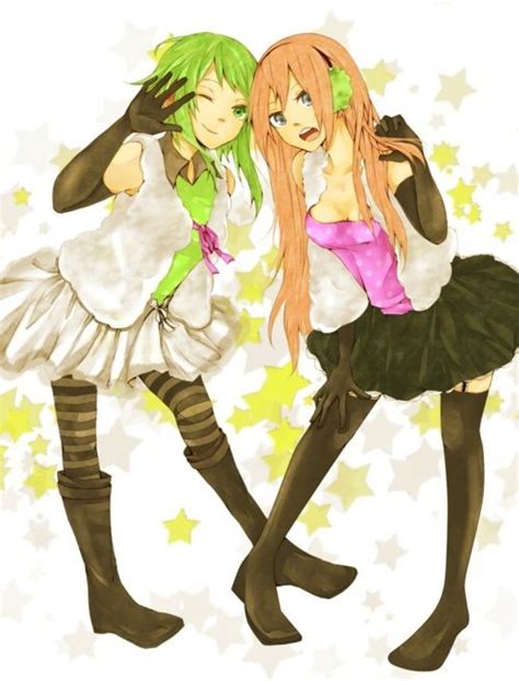 Happy Synthesizer Megurine Luka And Megpoid Gumi Synthesizer Hatsune