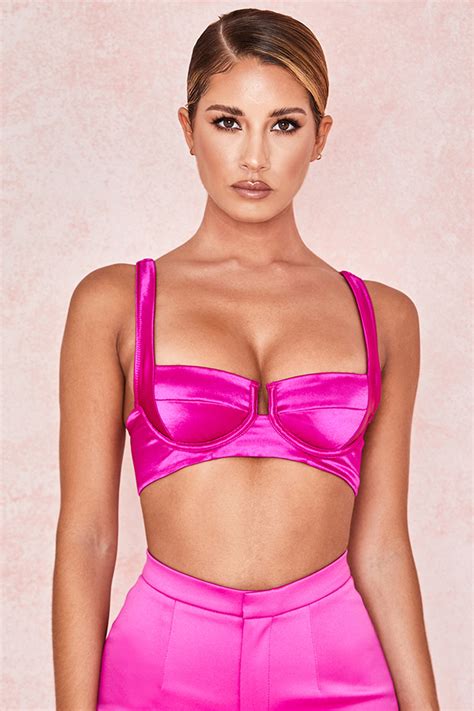Clothing Tops Naomi Pink Satin Bralette Celebrity Outfits Trendy Outfits Celebrity Style