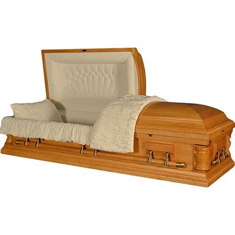 Shop Star Legacys Natural Oak Deluxe Casket Free Shipping Today