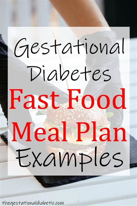 Gestational Diabetes Fast Food Meal Plan Examples The Gestational