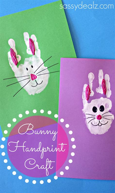 Bunny Rabbit Handprint Craft For Kids Easter Idea