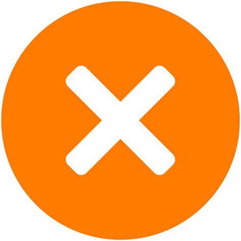 X Icon With Orange Circle Png Symbol