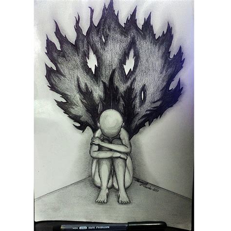 I Did A Series Of Drawings For Depression Awareness This Was One Of Them Aim Was To Portray
