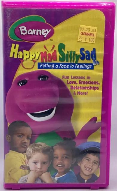 Barney Happy Mad Silly Sad Vhs 2003 Small Purple Clamshell Buy 2 Get