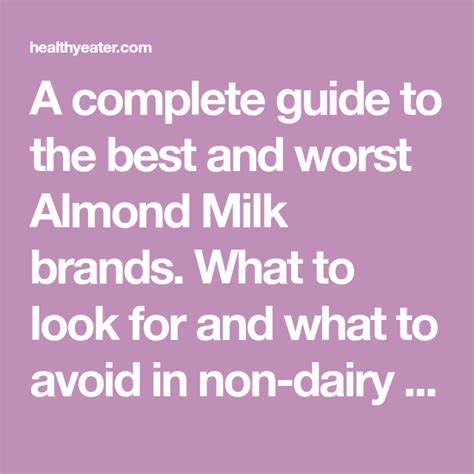 Which is the best brand of almond milk? Almond Milk: The Best and Worst Brands | Almond milk ...