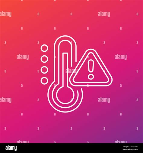 High Temperature Warning Vector Line Icon Stock Vector Image And Art Alamy