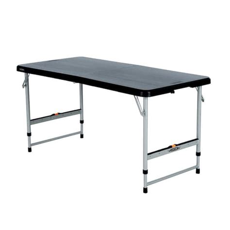 Lifetime 4 Ft One Hand Adjustable Height Fold In Half Resin Table