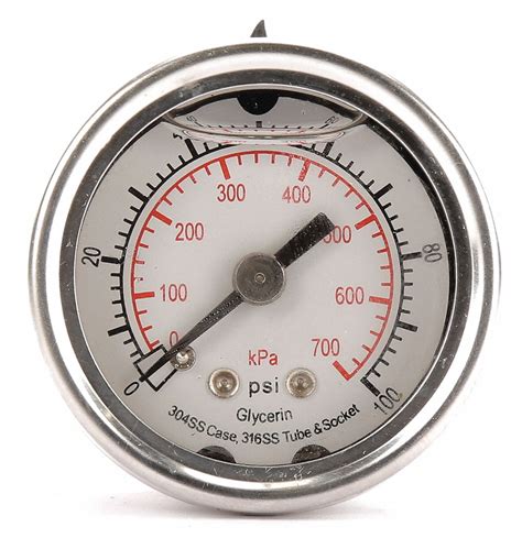 Grainger Approved Pressure Gauge 0 To 100 Psi 0 To 700 Kpa Range 18