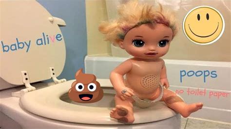 Baby Alive Sick Pooping Diaper Toilet Pooping No Toilet Paper Youtube