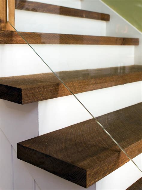 Rustic Wood Stairs With Modern Glass Railing Hgtv