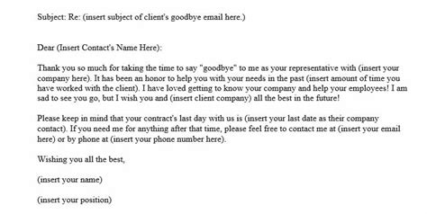 Reply To Goodbye Email From Client Template And Message Examples