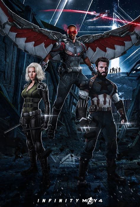 Avengers Infinity War Black Widowfalconcaptain America