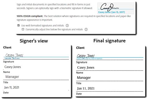 Customize The E Signature Field To Hide The Name And Date Below The