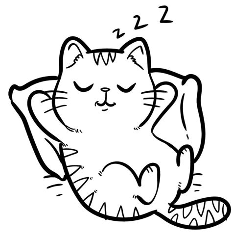 Dibujo Para Colorear Gato Durmiendo Dibujos Para Imprimir Gratis My
